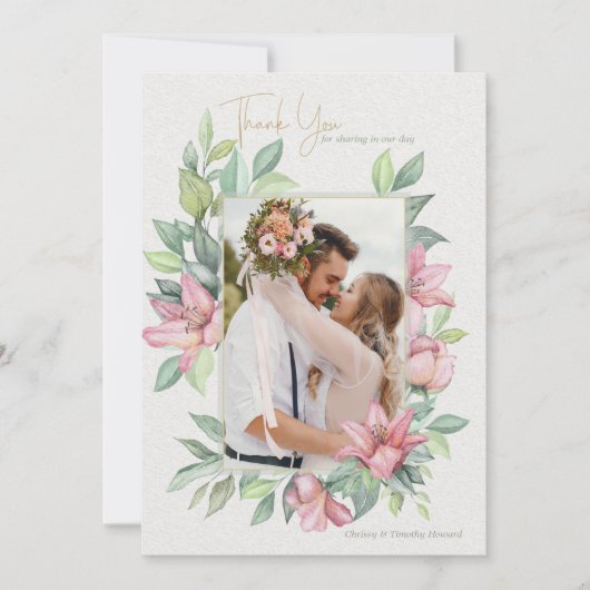 Rubrum Lilies Foto Hartelijk dank Bedankkaart (Voorkant)