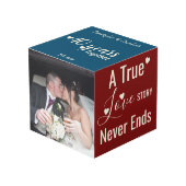 Ruby 40 jaar jubileum rood blauw foto kubus (Voorkant hoekig)