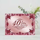 Ruby 40e anniversaire du Mariage 5x7 Invitation (Debout devant)
