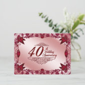 Ruby 40e trouwdag uitnodiging 4.5x6.25 (Staand voorkant)