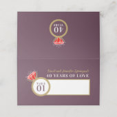 Ruby 40ste huwelijksverjaardag rode tafel (Buitenkant ongevouwen)