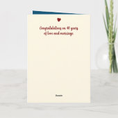 Ruby 40ste verjaardag voegt blauwe fotonamen toe kaart (Achterkant)