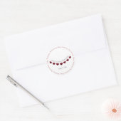 Ruby 40th Bruiloft Jubileum hart bunting Ronde Sticker (Envelop)