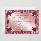 Ruby 40th Wedding Jubileum 5x7 Uitnodiging (Achterkant)