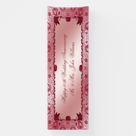 Ruby 40th Wedding Jubileum Banner (Verticaal)