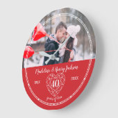 Ruby 40th Wedding Jubileum overzicht hart aangepas Grote Klok (Hoek)