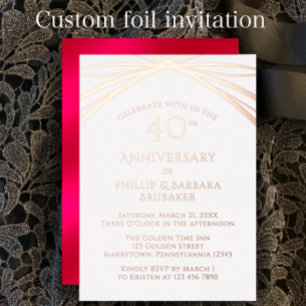 Ruby 40th Wedding Jubileum Party Folie Uitnodiging