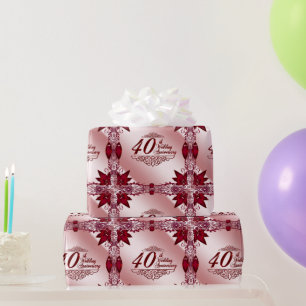 Ruby 40th Wedding Jubileum Wrapping Paper Cadeaupapier