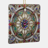 Ruby, Amethist, Sapphire en Pearl, Mandala Keramisch Ornament (Rechts)