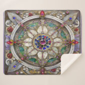 Ruby, Amethist, Sapphire en Pearl, Mandala Sherpa Deken (Voorkant (horizontaal))