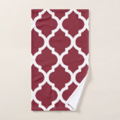 Ruby antique avec Motif Quatrefoil blanc (Serviette à main)