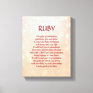 Ruby birthstone - juli gedicht kunst canvas