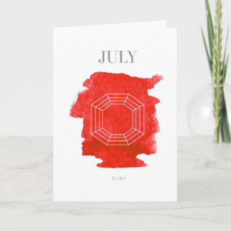Ruby Birthstone juli Verjaardag Kaart