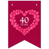 Ruby bruiloft 40e verjaardag aangepaste foto vlaggetjes (Eerste vlag)