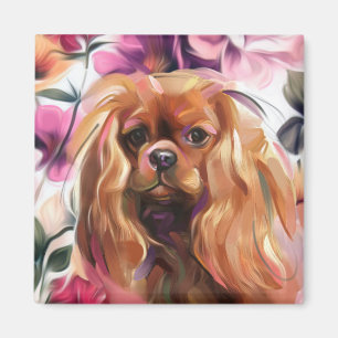 'Ruby' Cavalier chien art aimant