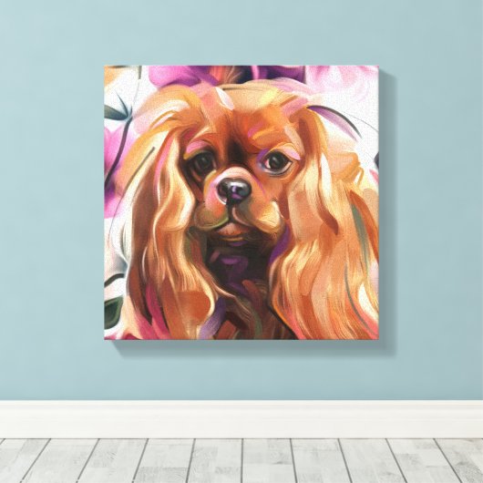 'Ruby' Cavalier chien art imprimé sur toile (Insitu (Plancher de Bois))