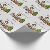 Ruby Cavalier Dog in een kerstzaal Cadeaupapier (Hoek)