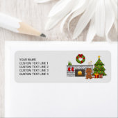 Ruby Cavalier Dog in een kerstzaal Etiket (Insitu)