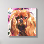 'Ruby' Cavalier-hondenkunst op canvas Afdruk (Voorkant)