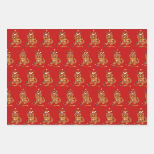 Ruby Cavalier King Charles Kerstfeestay  Inpakpapier Vel (Voorkant 2)
