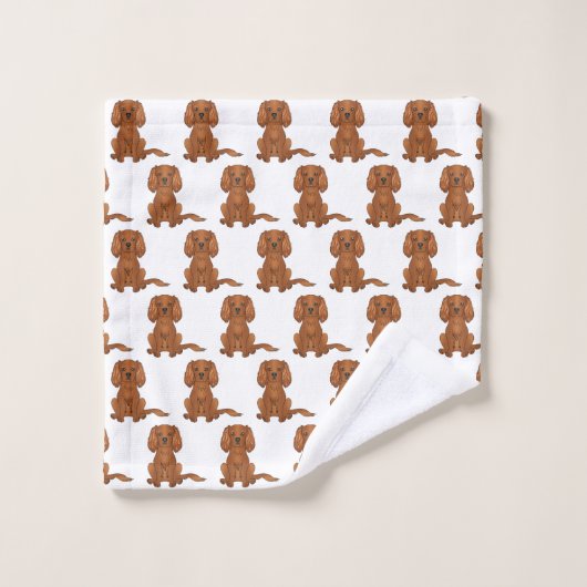 Ruby Cavalier King Charles Motif espagnol (Gant de toilette)