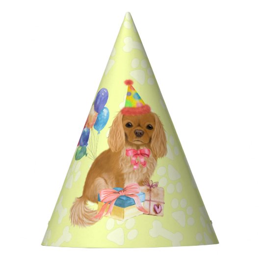 Ruby Cavalier King Charles Spaniel Birthday   Feesthoedjes (Voorkant)