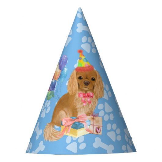 Ruby Cavalier King Charles Spaniel Birthday Feesthoedjes (Voorkant)