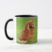 Ruby Cavalier King Charles Spaniel Chien Mug (Gauche)