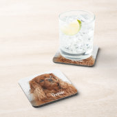Ruby Cavalier King Charles Spaniel Dog Bier Onderzetter (Rechterzijde)