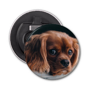 Ruby Cavalier King Charles Spaniel Dog Button Flesopener