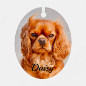 Ruby Cavalier King Charles Spaniel Dog Metalen Ornament (Achterkant)