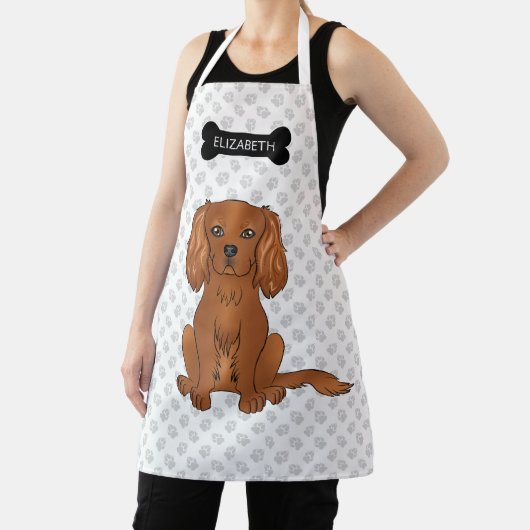 Ruby Cavalier King Charles Spaniel Dog & Name Schort (Insitu)