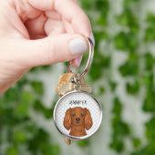 Ruby Cavalier King Charles Spaniel Dog & Name Sleutelhanger (Hand)