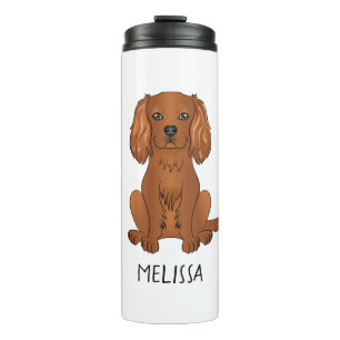 Ruby Cavalier King Charles Spaniel Dog & Name Thermosbeker