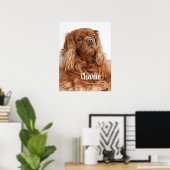 Ruby Cavalier King Charles Spaniel Dog Poster (Thuiskantoor)