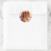 Ruby Cavalier King Charles Spaniel Dog Ronde Sticker (Tas)