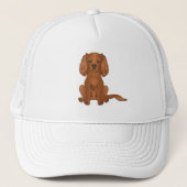 Ruby Cavalier King Charles Spaniel Dog Sitting Trucker Pet (Voorkant)