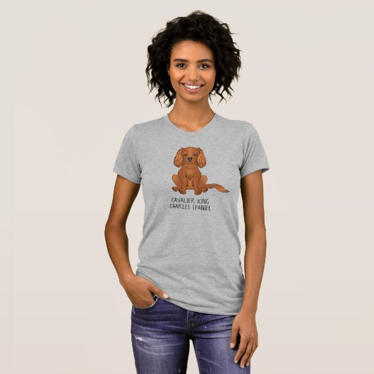 Ruby Cavalier King Charles Spaniel Dog & Text T-shirt (Voorkant volledig)
