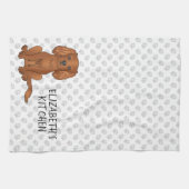 Ruby Cavalier King Charles Spaniel Dog & Text Theedoek (Horizontaal)