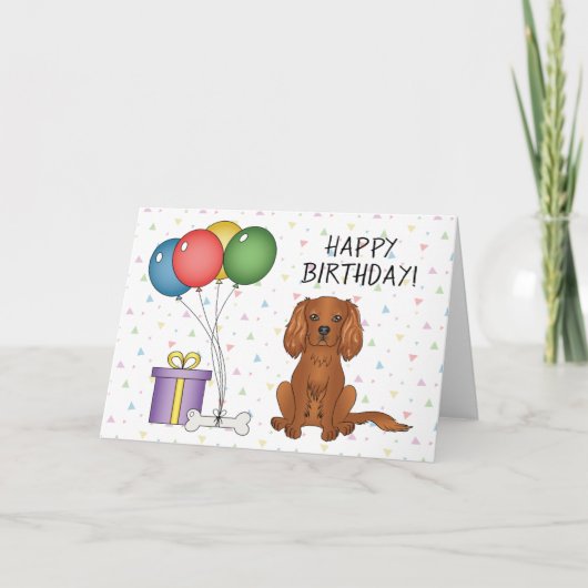 Ruby Cavalier King Charles Spaniel Hond - Verjaard Kaart (Voorkant)
