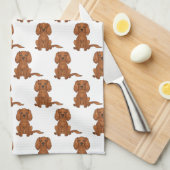 Ruby Cavalier King Charles Spaniel Patroon Theedoek (Quarter Fold)