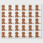 Ruby Cavalier King Charles Spaniel Pattern Cadeaupapier (Vlak)