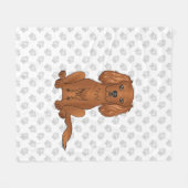 Ruby Cavalier King Charles Spaniel & Paws Fleece Deken (Voorkant (Horizontaal))