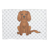 Ruby Cavalier King Charles Spaniel & Paws Kussensloop (Voorkant-Links)
