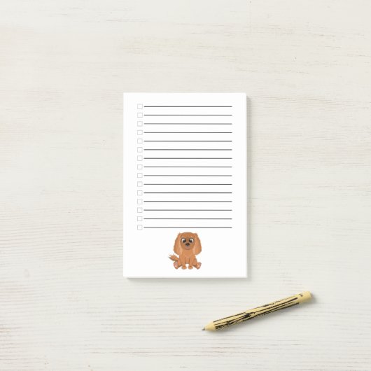Ruby Cavalier King Charles Spaniel Post-it® Notes (Op bureau)