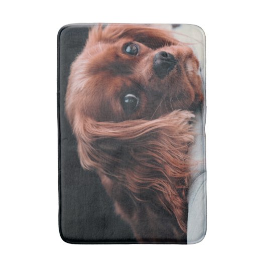 Ruby Cavalier King Charles Spaniel Puppy Dog Badmat (Voorkant Verticaal)