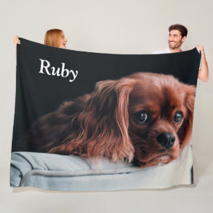 Ruby Cavalier King Charles Spaniel Puppy Dog Fleece Deken