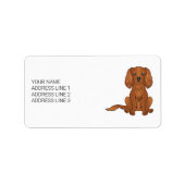 Ruby Cavalier King Charles Spaniel & Text Etiket (Voorkant)
