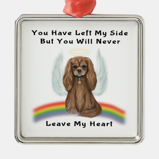 Ruby Cavalier Pet Loss Memorial Gift Metalen Ornament (Voorkant)