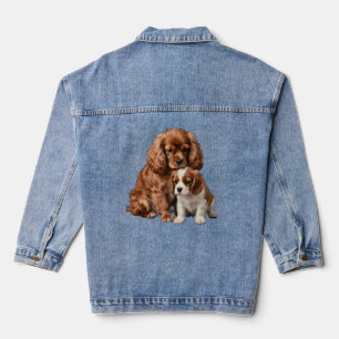 Ruby Cavalier Spaniel et son chiot Blenheim